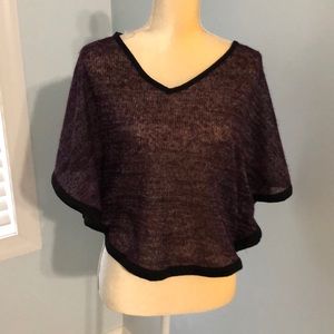 Purple/black shrug with arm holes. NWT